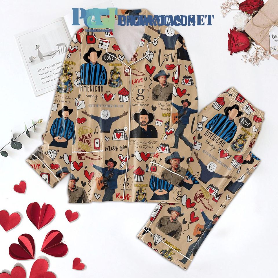 Garth Brooks Miss You Valentine Pajama Set