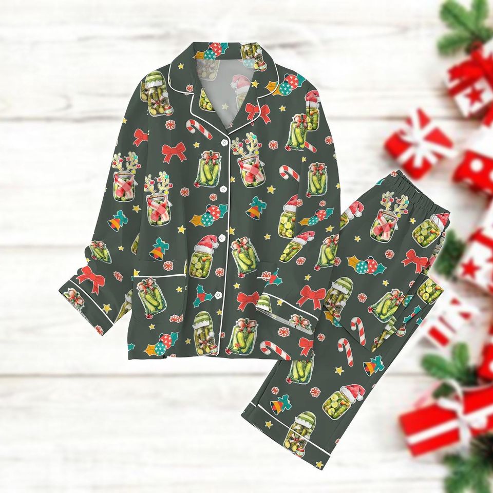Canned Pickles Pajama Set, Homemade Pickle Jar Holiday Pajamas