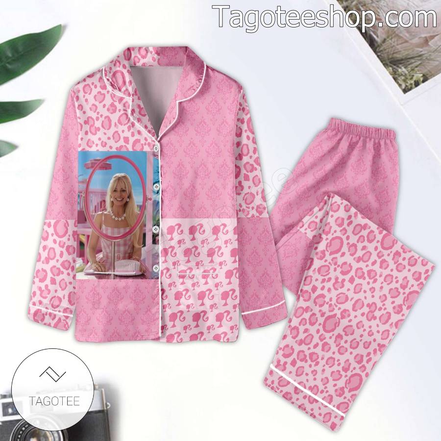 Barbie Pink Pattern Men Women Pajamas Set Sleepwear Set