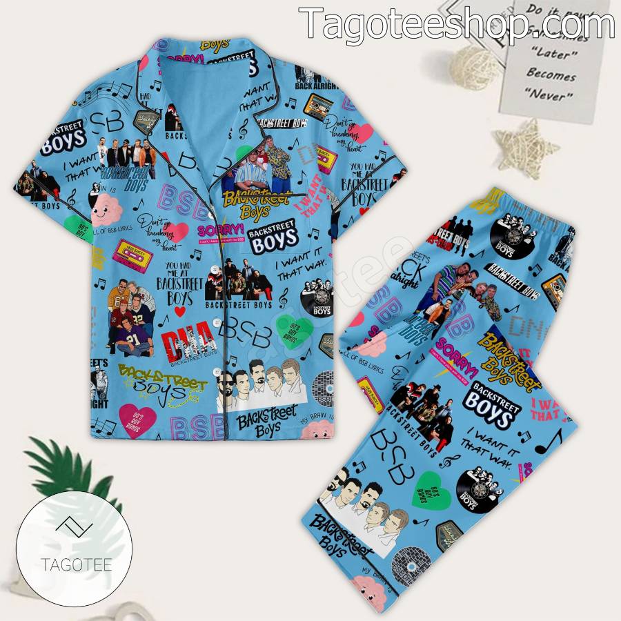 Backstreet Boys Music Pattern Fan Sleepwear Set Pajama Set