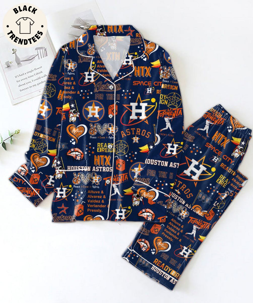 Available Astros La Tormenta Jeremy Pena Star Design Dark Blue Pajama Set