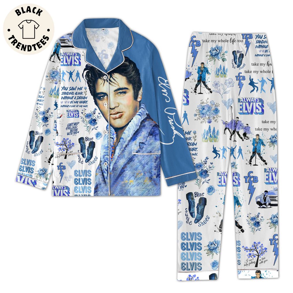 Always Elvis Blue Suede Shoes Pajama Set