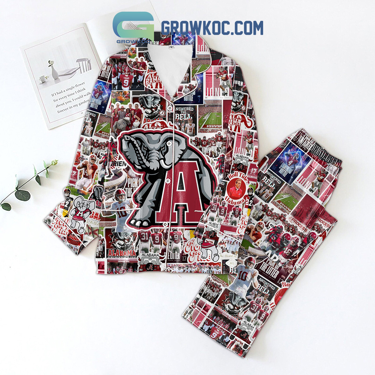Alabama Crimson Tide Big Al Proud Polyester Pajama Set