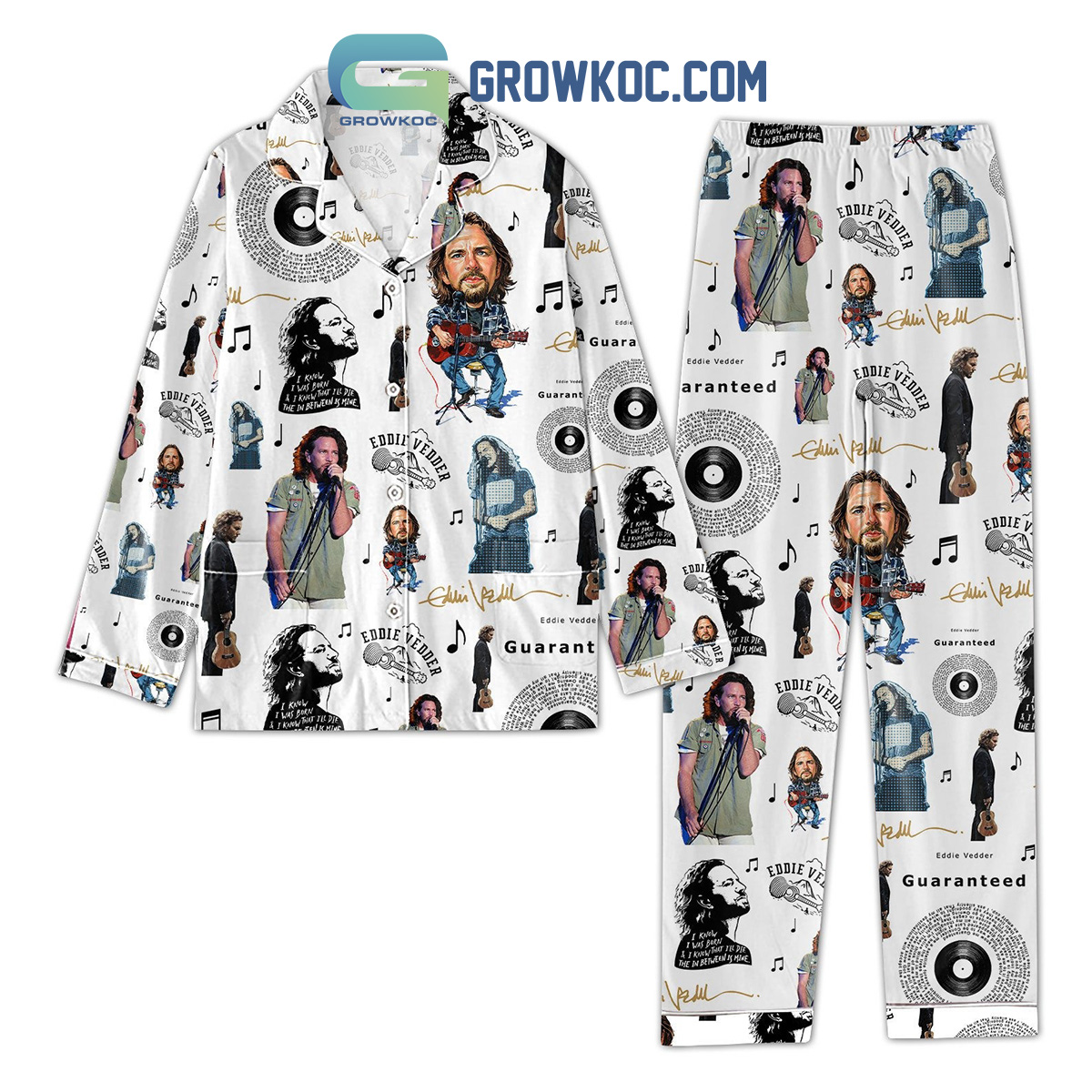 Eddie Vedder Not Lonely Without Me Polyester Pajama Set