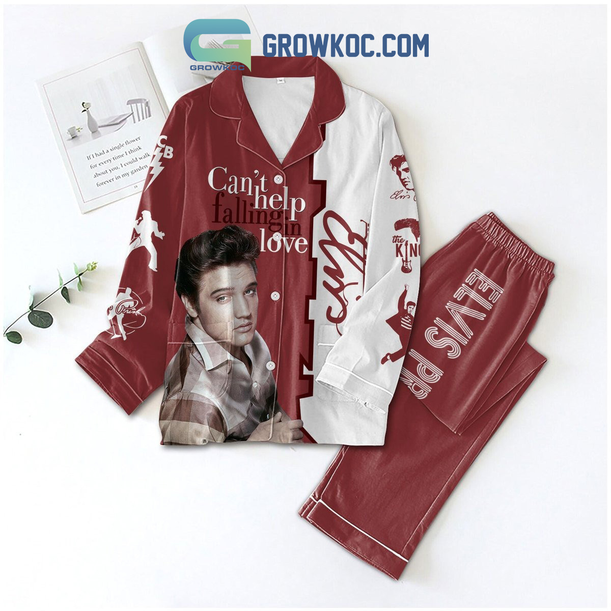 Elvis Presley Can?T Help Falling In Love Polyester Pajama Set