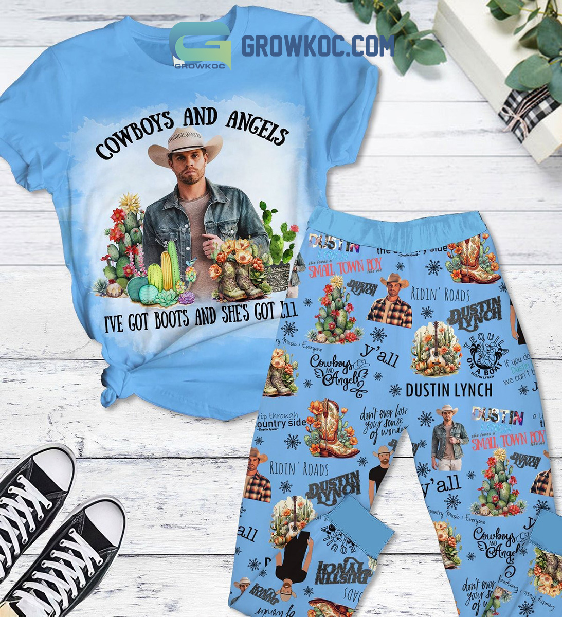 Dustin Lynch Cowboys And Angels I?Ve Got Boots And She?S Got Wings Pajama Set