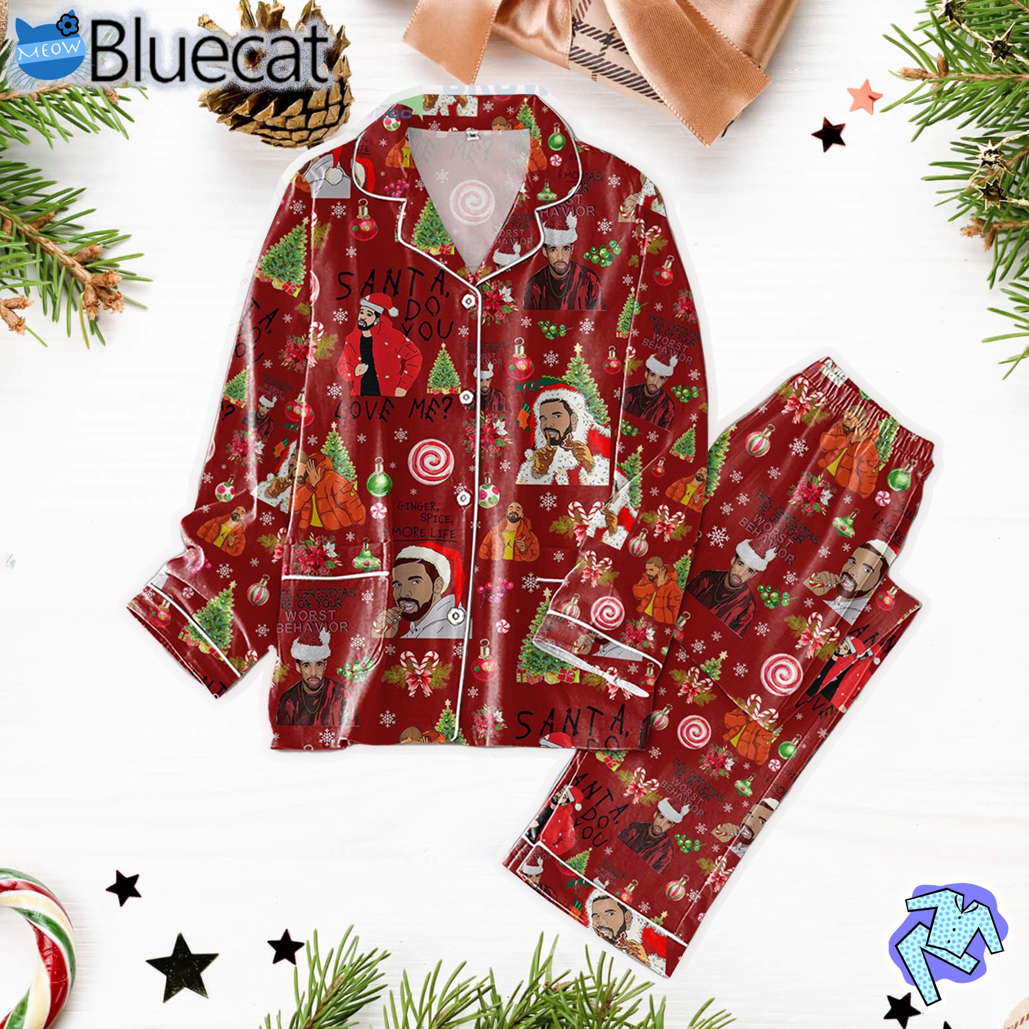Drake Santa Do You Love Me Pajama Set