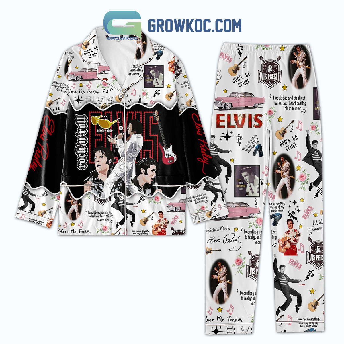 Elvis Presley Don?T Be Cruel Polyester Pajama Set