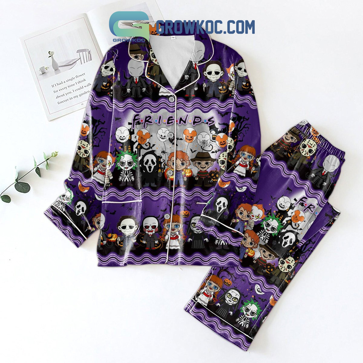 Horror Movies Friends Halloween Pajama Set