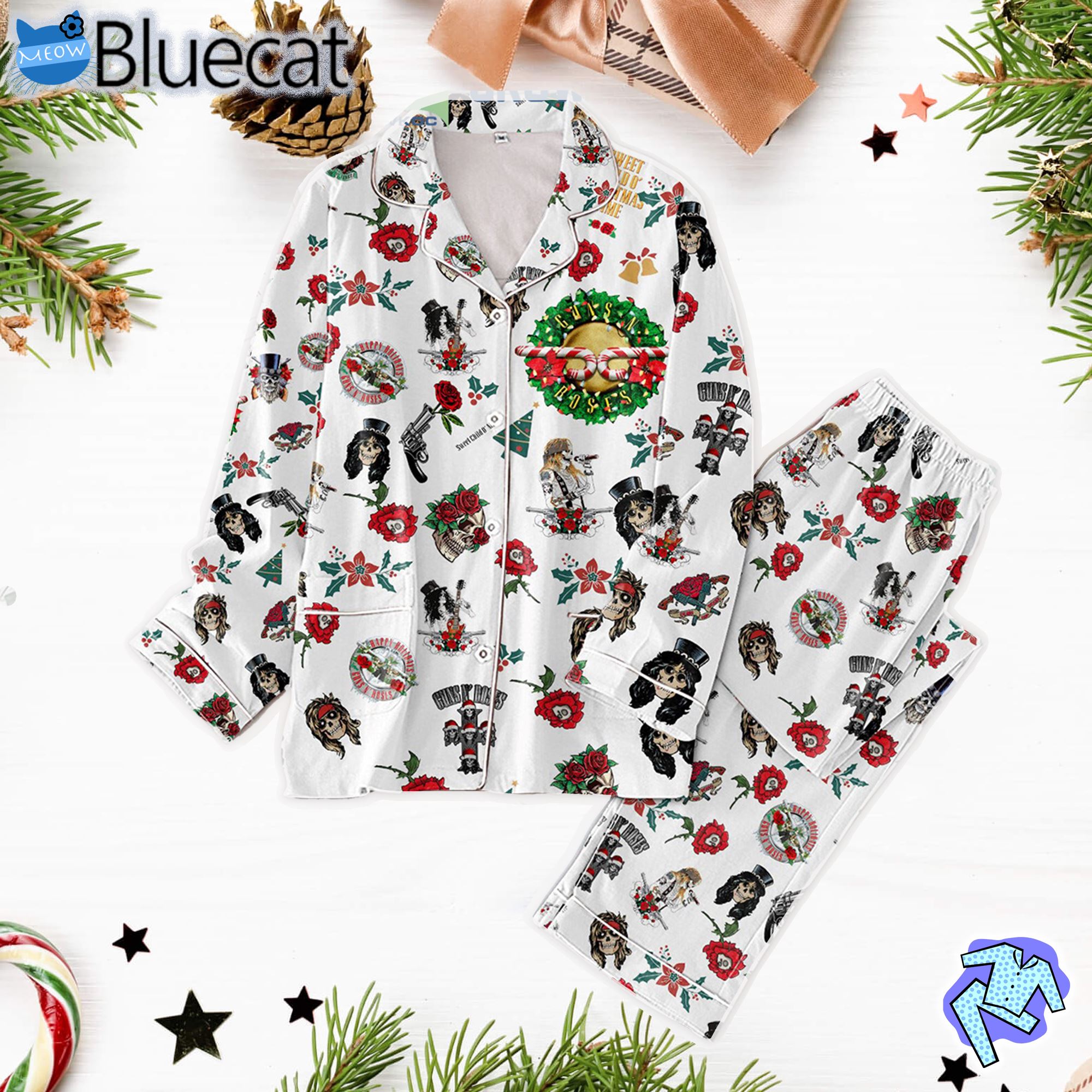 Guns N Roses Merry Pajama Set