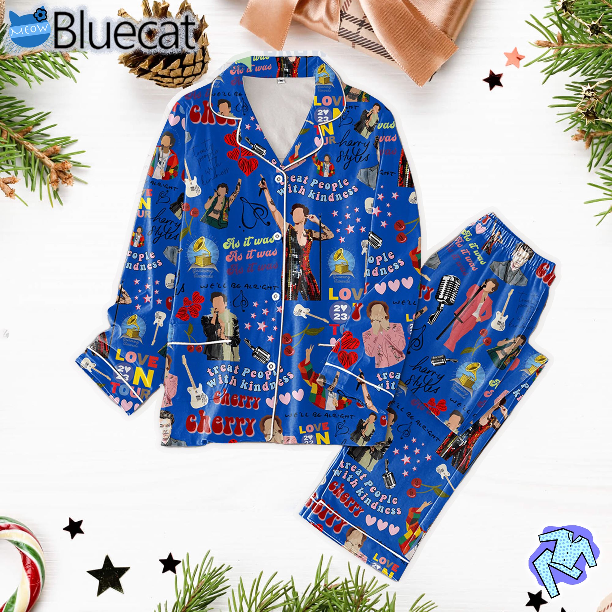 Harry Styles Love On Tour 2025 Treat People With Kindness Pajama Set