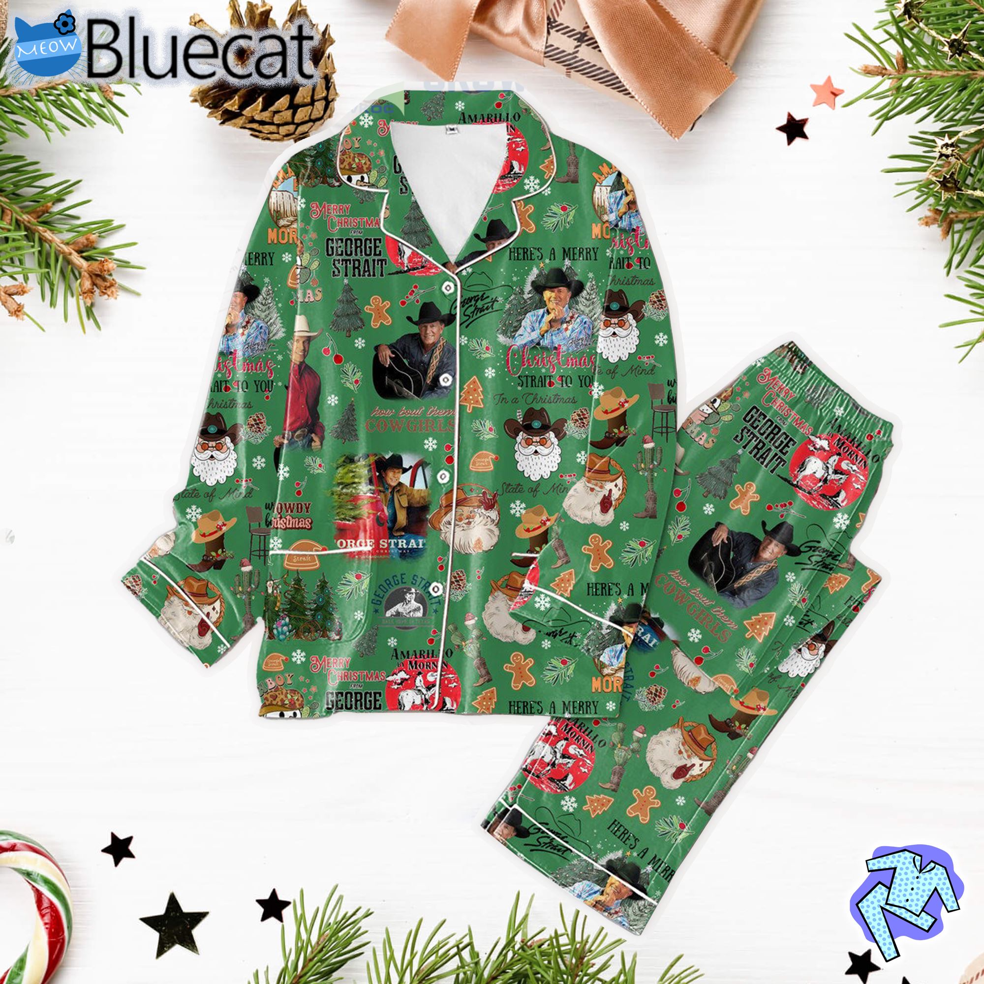 George Strait Heres A Merry Strait To You Pajama Set