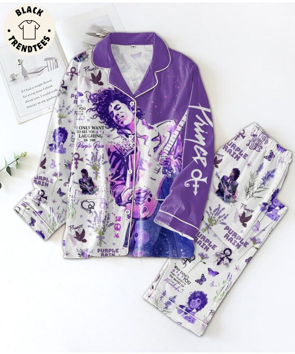 I Only Want To See You Laughing In The Purple Rain Pajama Set