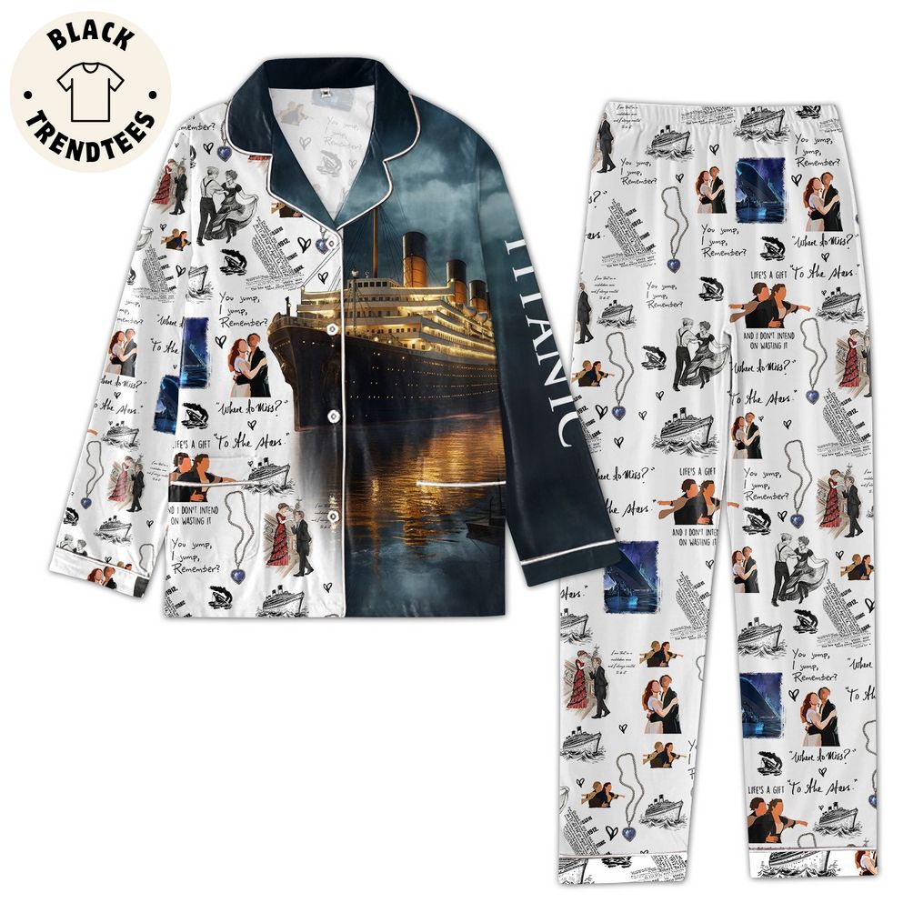 Image Of Love On The Titanic Ship Pajama Set