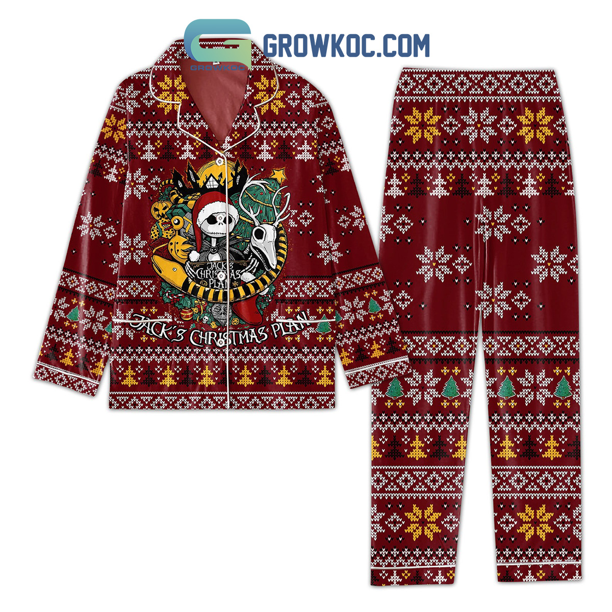 Jack Skellington Plan Polyester Pajama Set