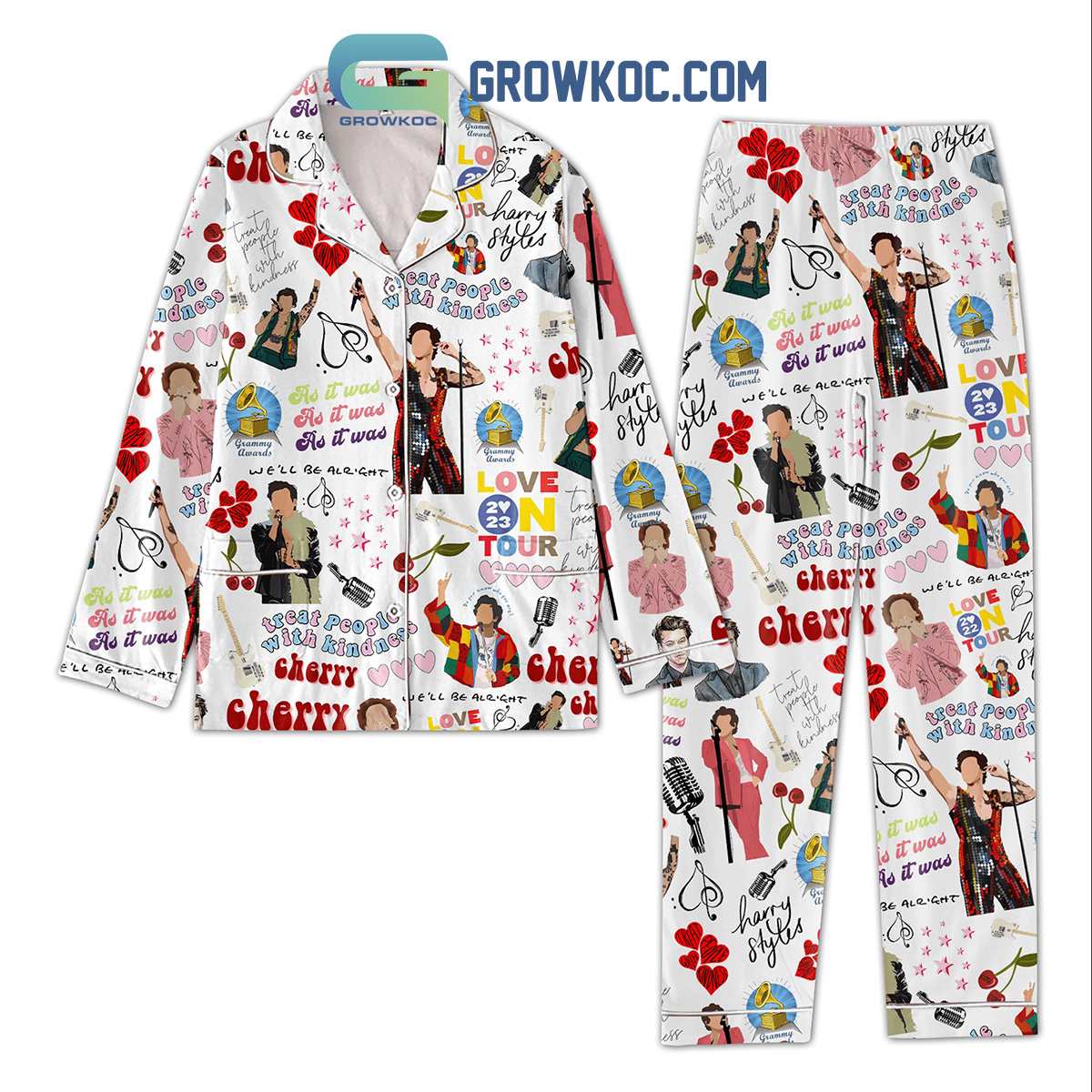 Harry Styles Love On Tour 2025 We?Ll Be Alright Merry Pajama Set