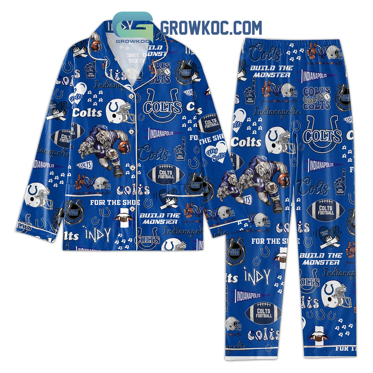 Indianapolis Colts Peace Love Colts Pajama Set