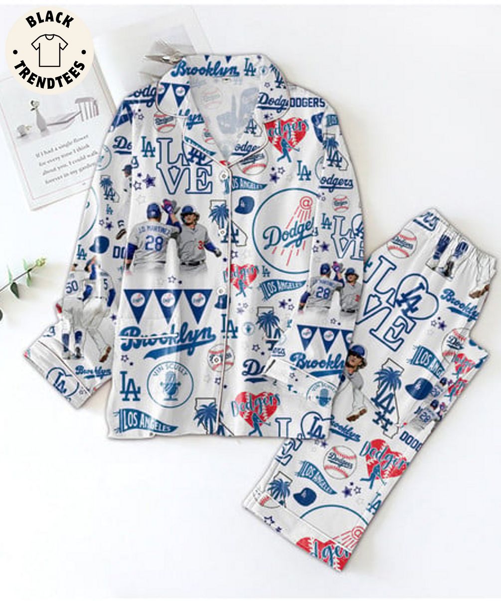 Los Angeles Dodgers Love White Pajama Set