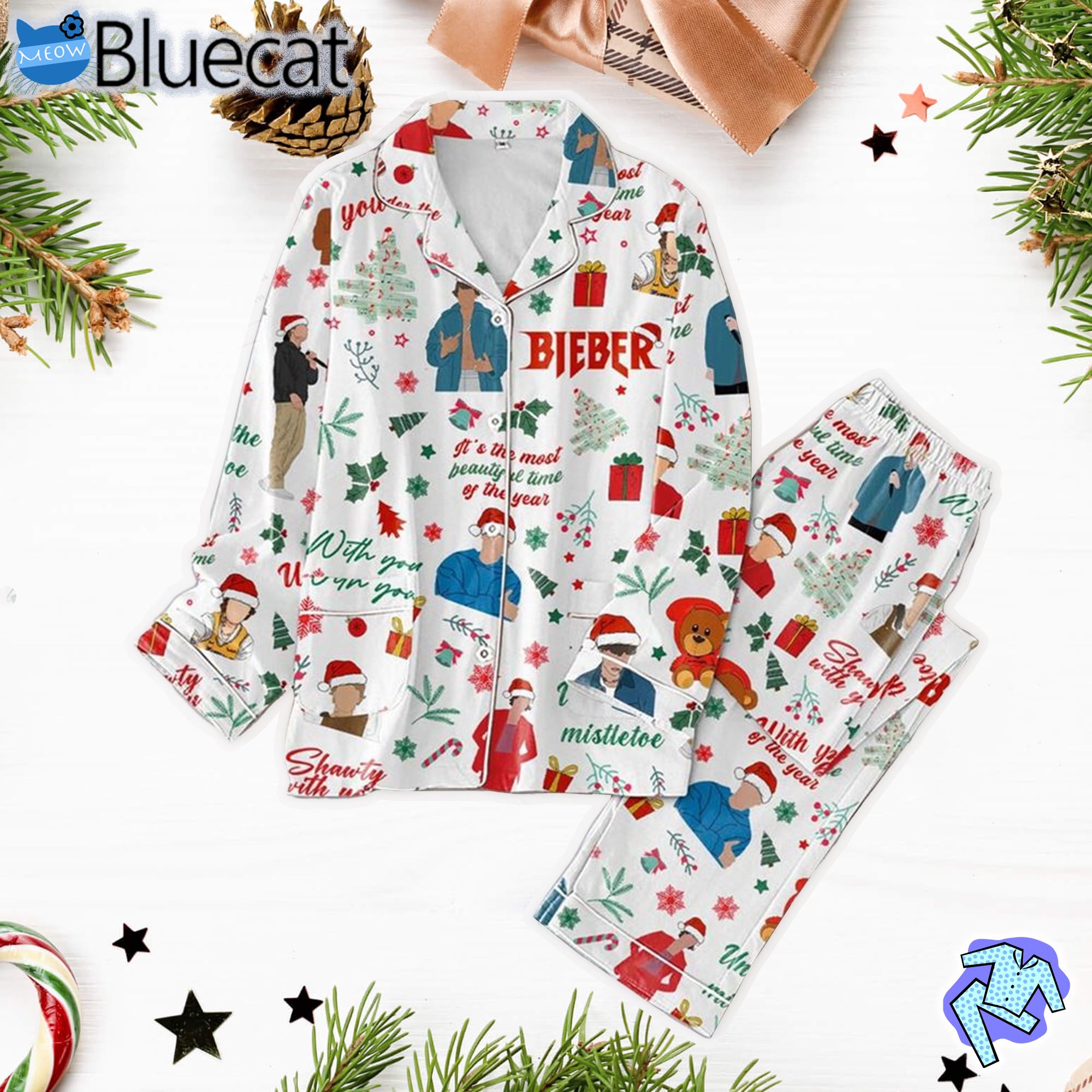 Justin Bieber Mistletoe Pajama Set
