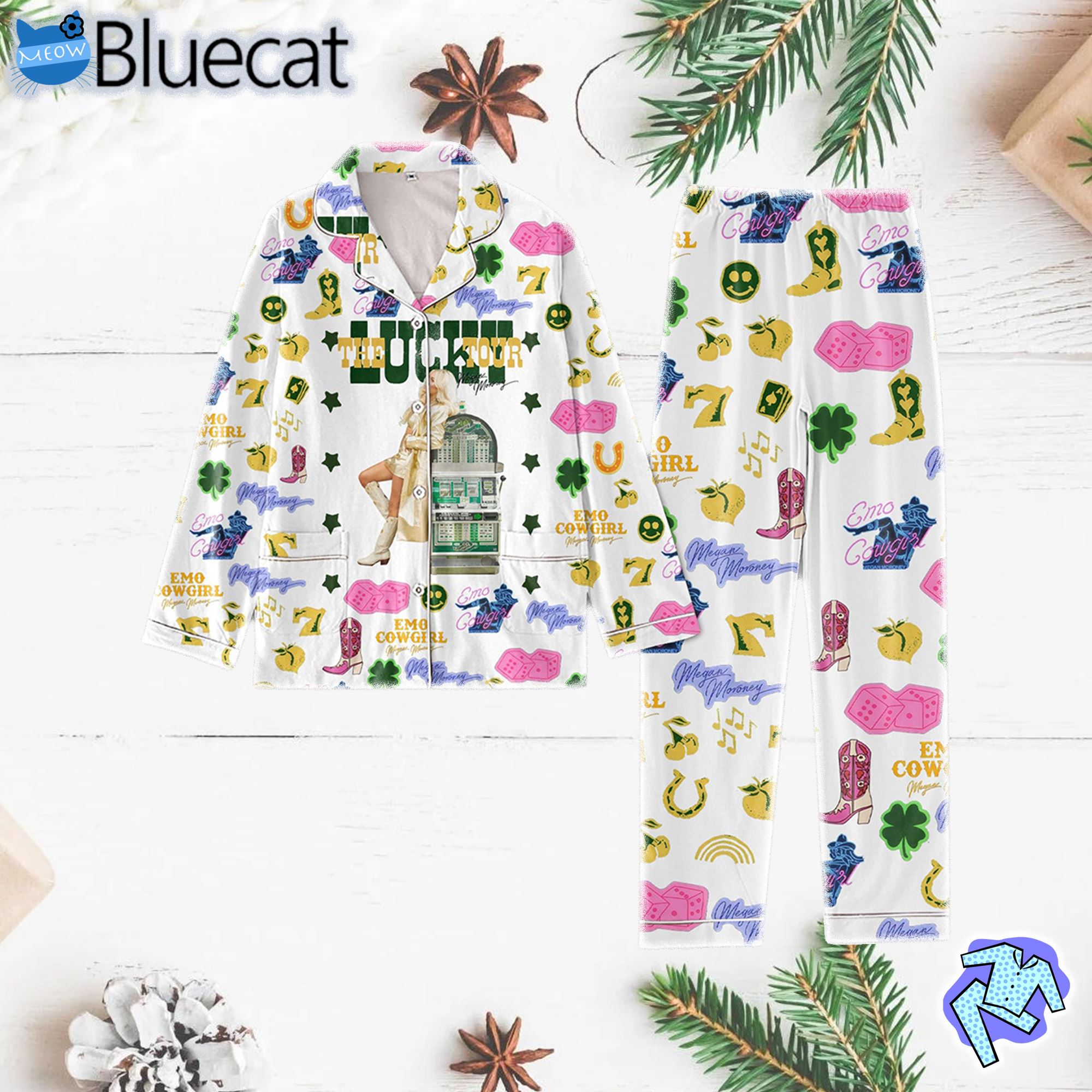 Megan Moroney The Lucky Tour Emo Cowgirl Pajama Set