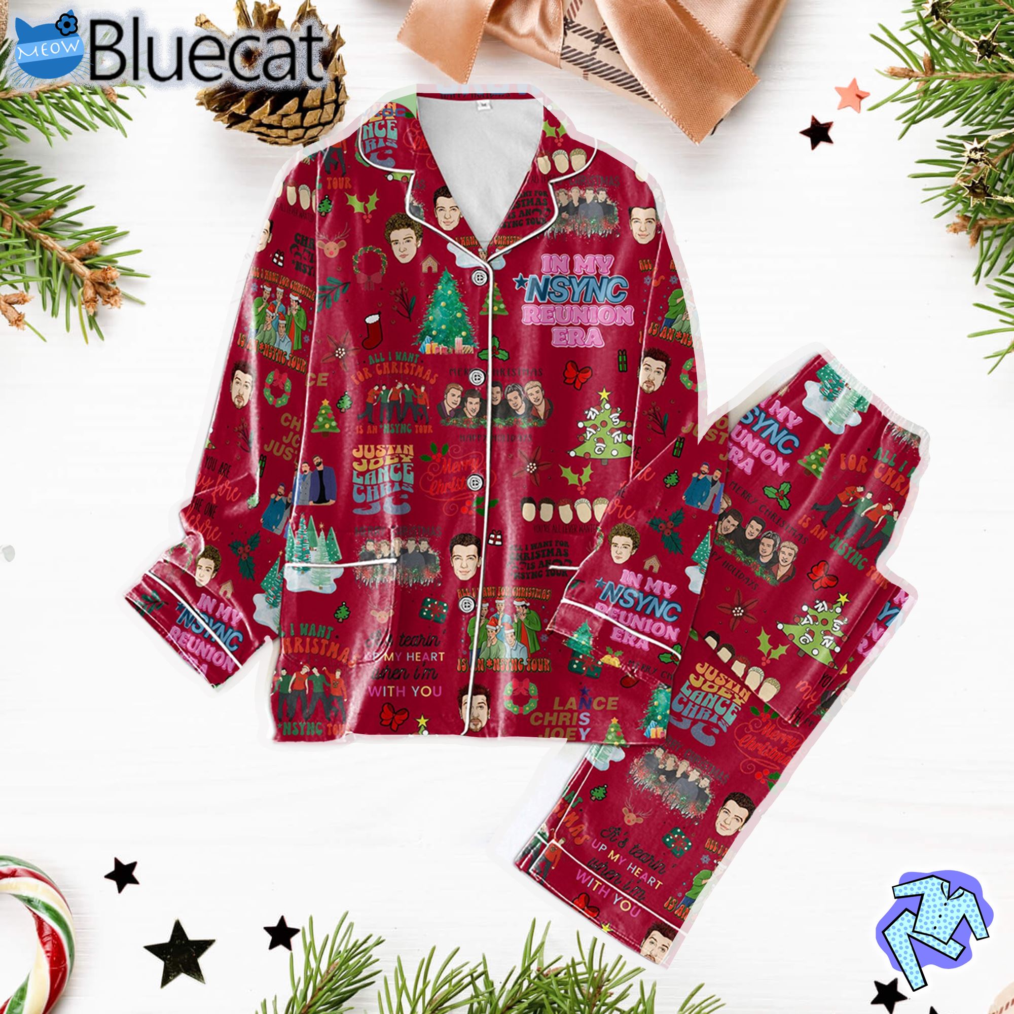 Merry Happy Holidays In My Nsync Reunion Era Tour Pajama Set