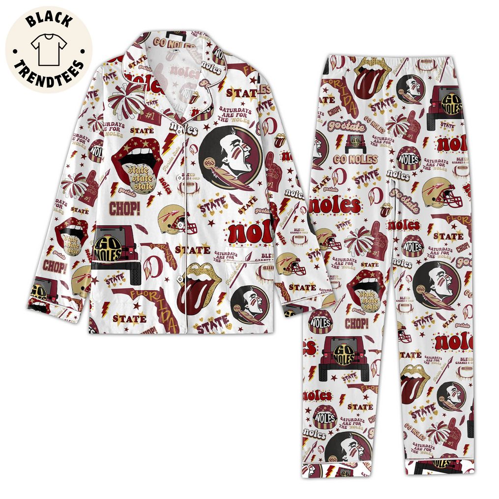 Marching Chiefs Go Noles Go Lyrics Portrait Design Pjamas Set Pajama Set