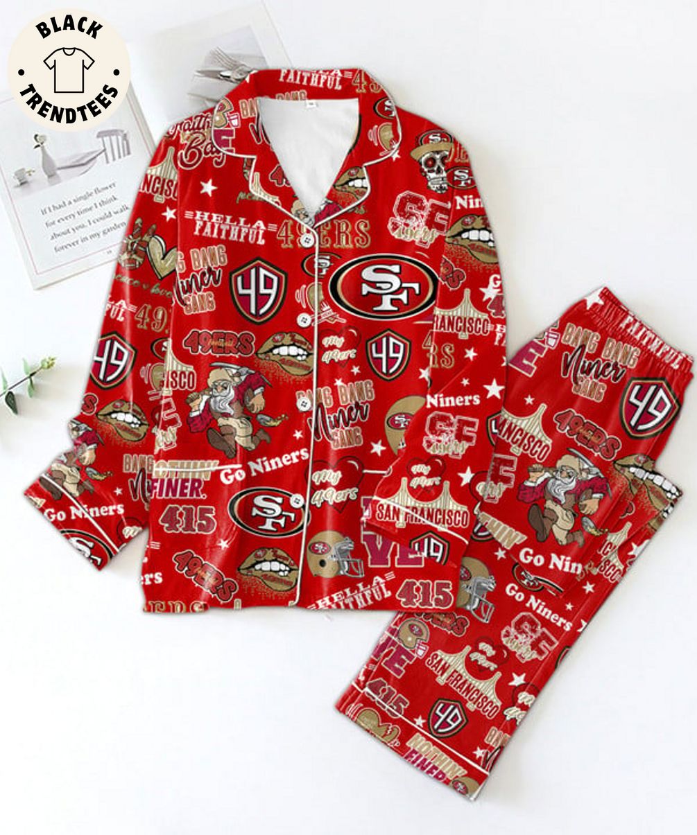 New Hellla Faithful 49Ers San Francisco Niners Red Pajama Set