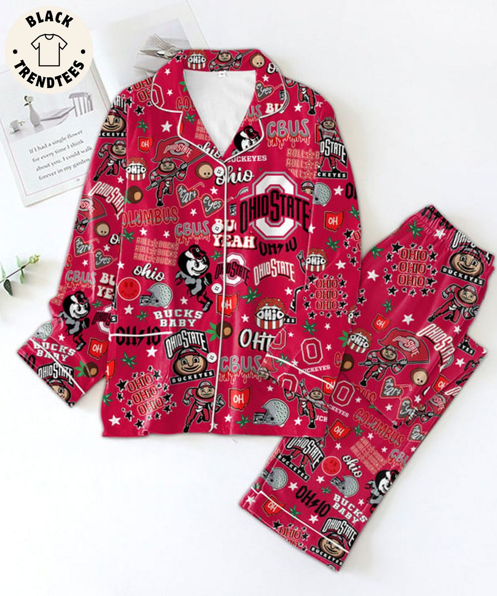 Ohio State Buckeyes Heart Eyes Pajama Set