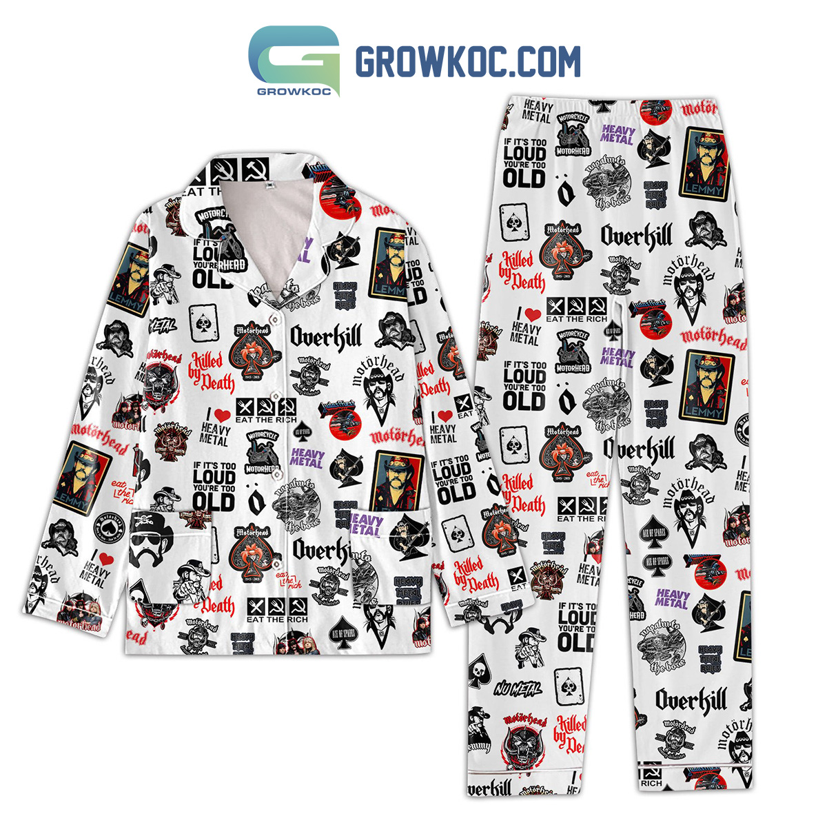 Motor Head Heavy Metal If It?S Too Loud You?Re Too Old Pajama Set
