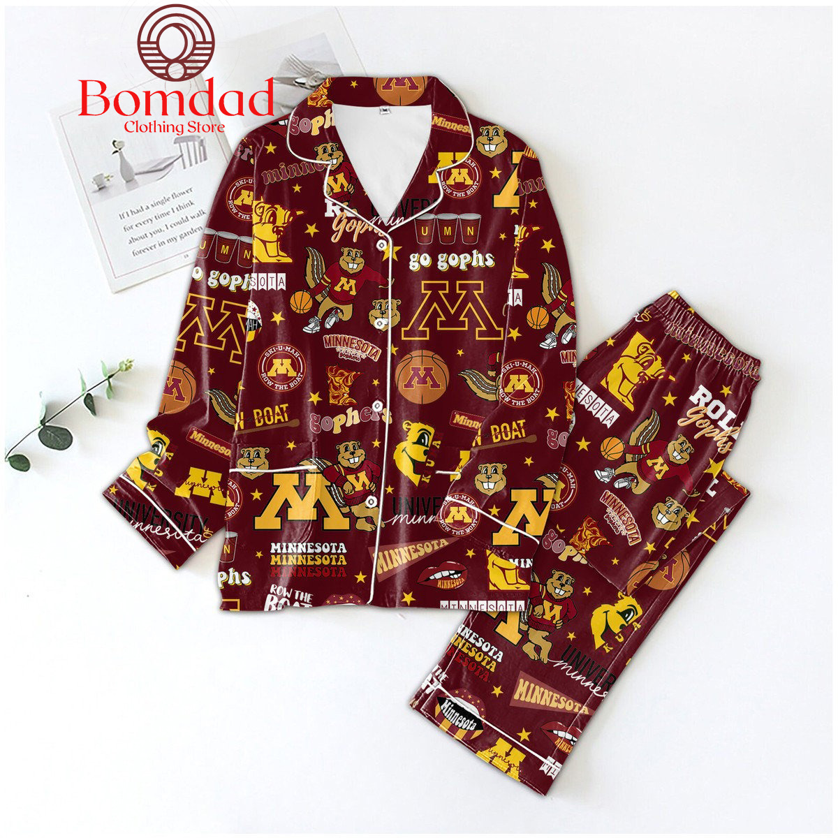 Minnesota Golden Gophers Go Gophs Pajama Set