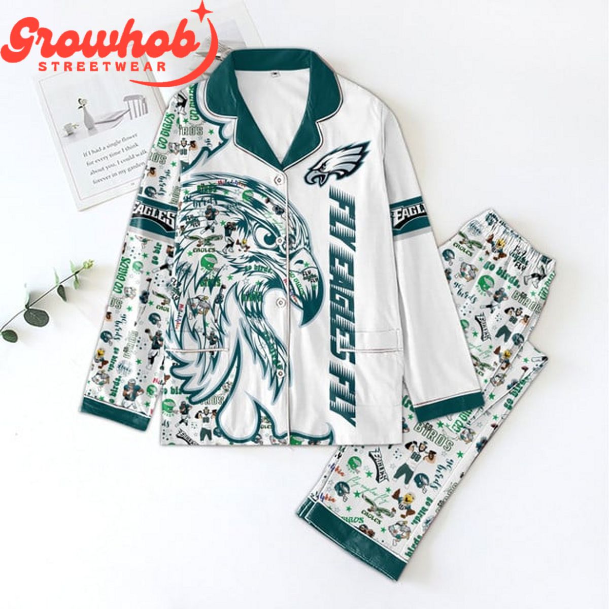 Philadelphia Eagles Fly Eagles Fly Polyester Pajama Set