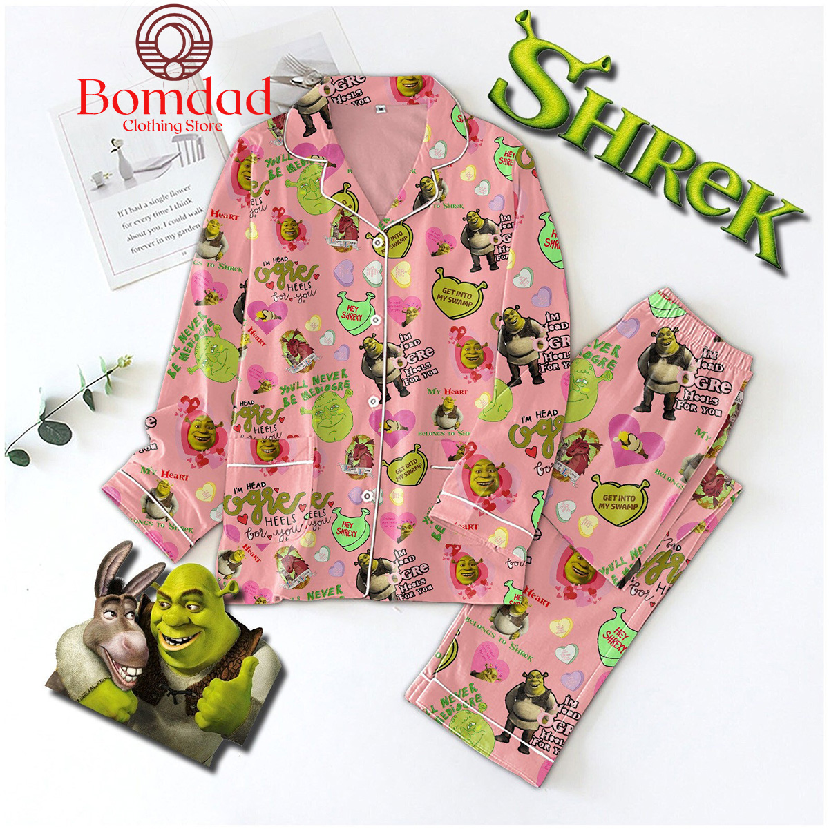 Shrek You?Ll Never Be Mediogre Get Into My Swamp Pajama Set