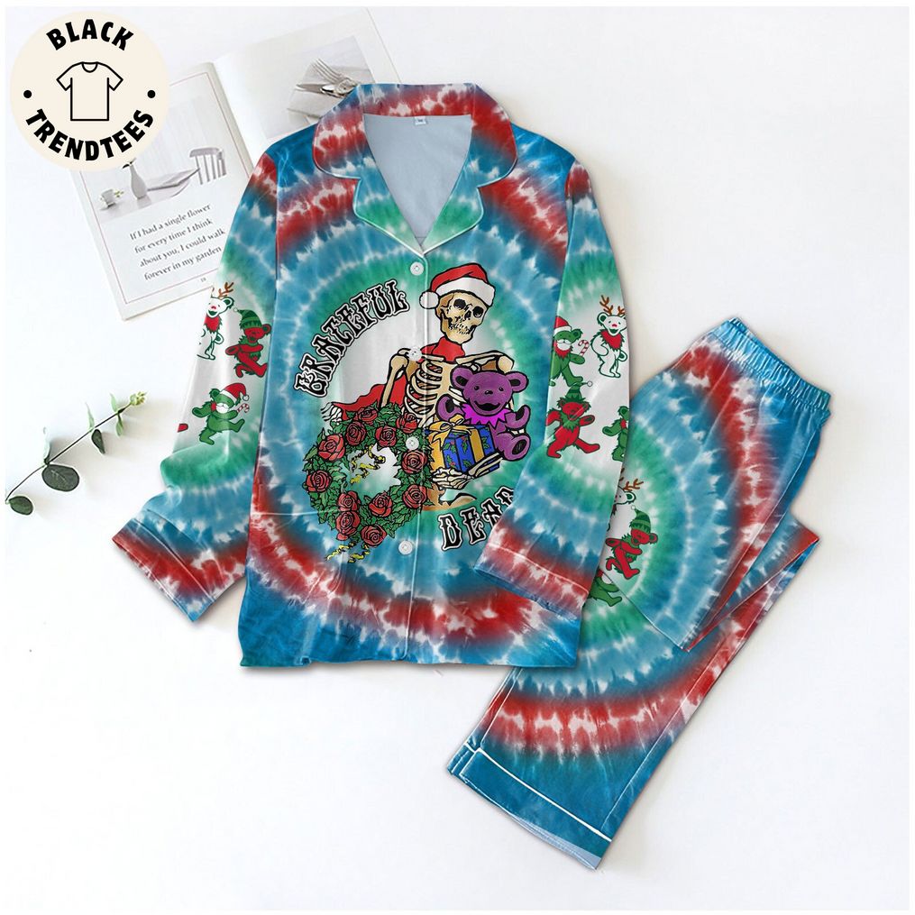 The Grateful Dead Rock Band Skull Flower Design Pajama Set