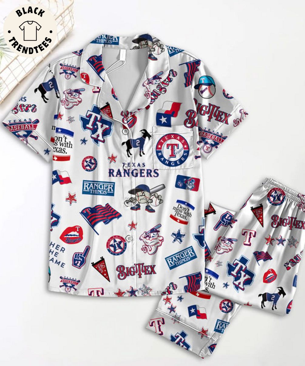 Texas Rangers Things Bigtex Logo Design Pajama Set