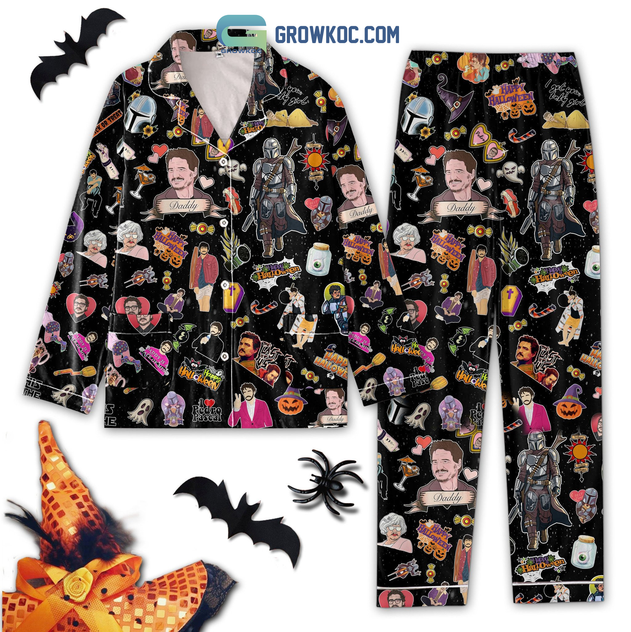 Star War I Love Pedro Pascal The Last Of Us Happy Halloween Pajama Set