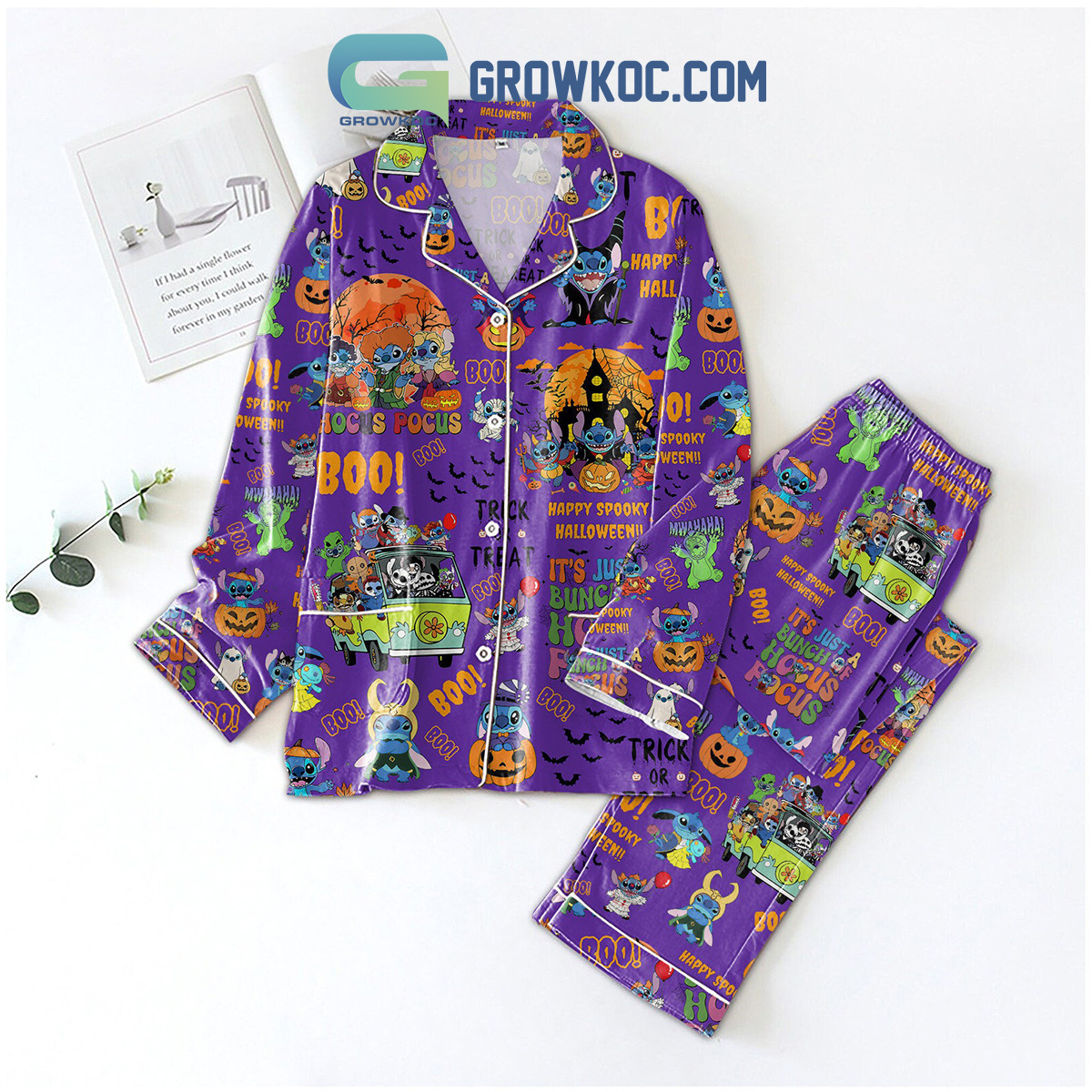 Stitch And Hocus Pocus Trick Or Treat Happy Halloween Pajama Set