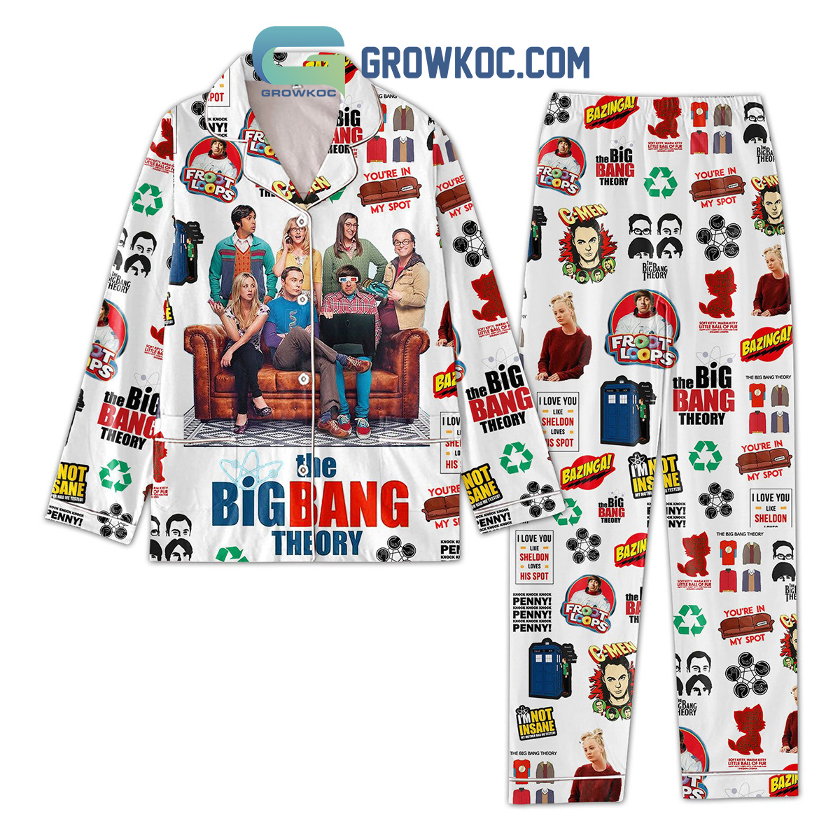 The Big Bang Theory Bazinga Sheldon Polyester Pajama Set