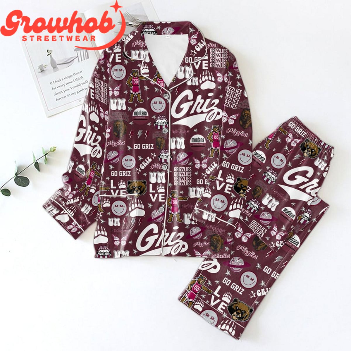 Montana Grizzlies Go Griz Polyester Pajama Set