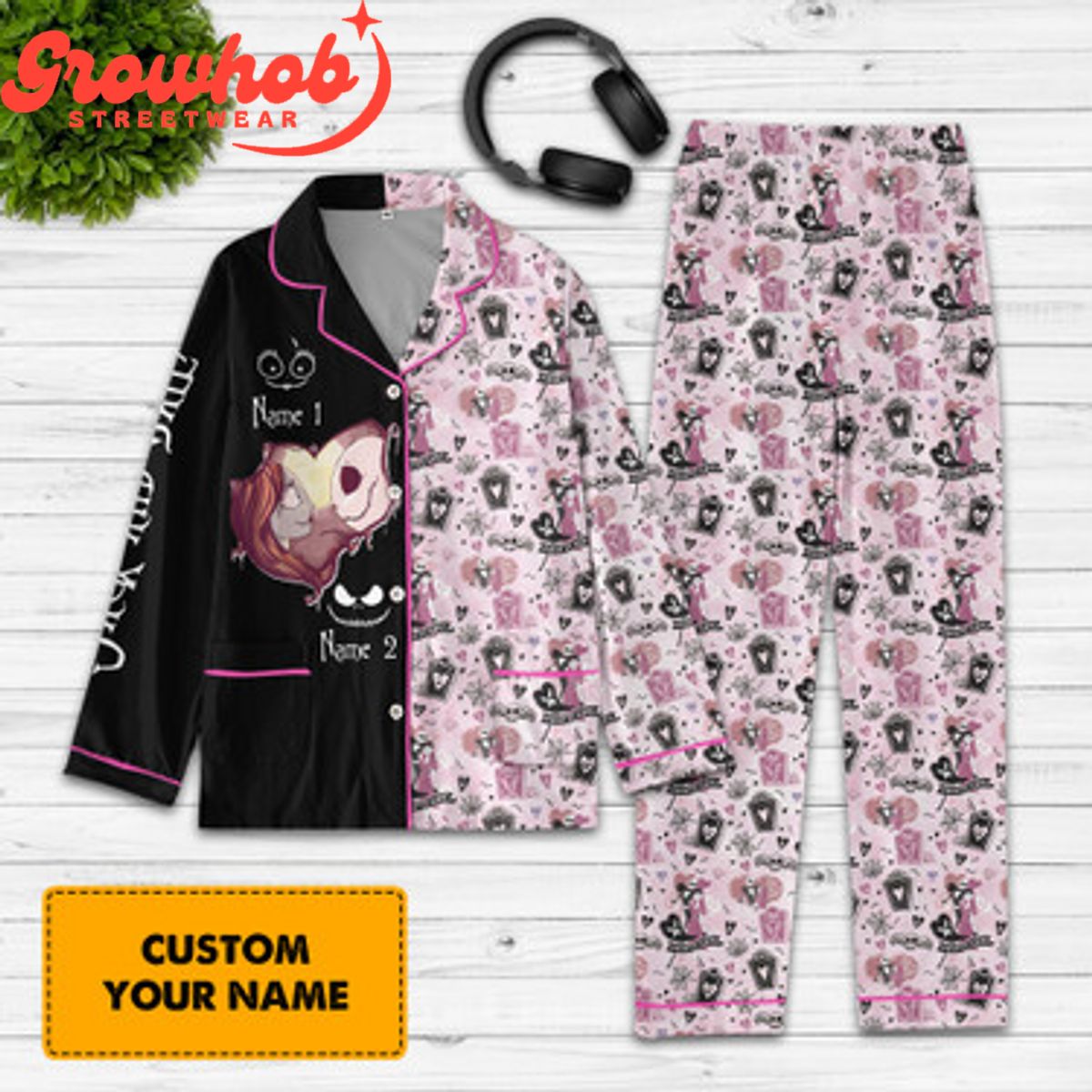 The Nightmare Before Valentine Personalized Polyester Pajama Set