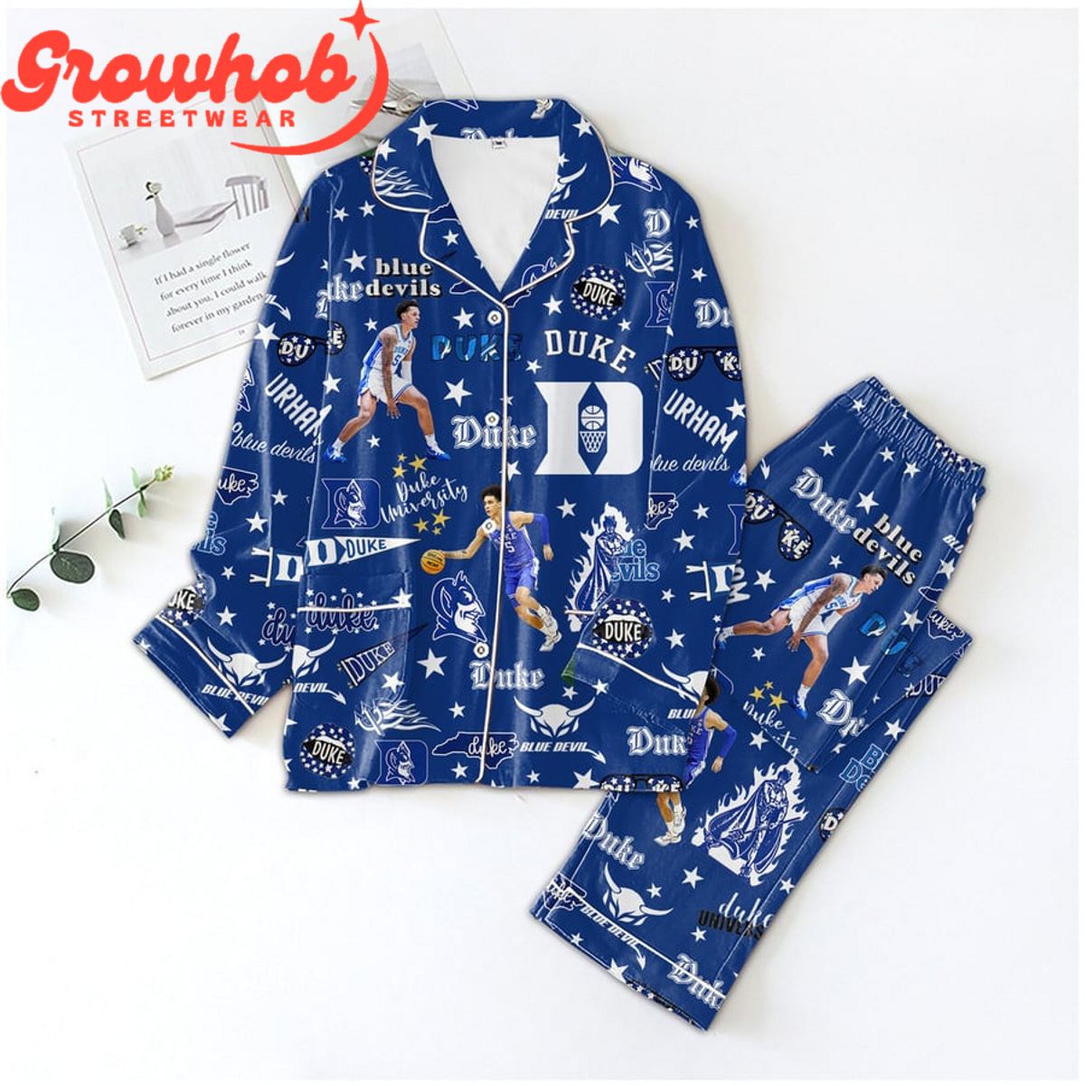 Duke Blue Devils Go Blue Devils Polyester Pajama Set
