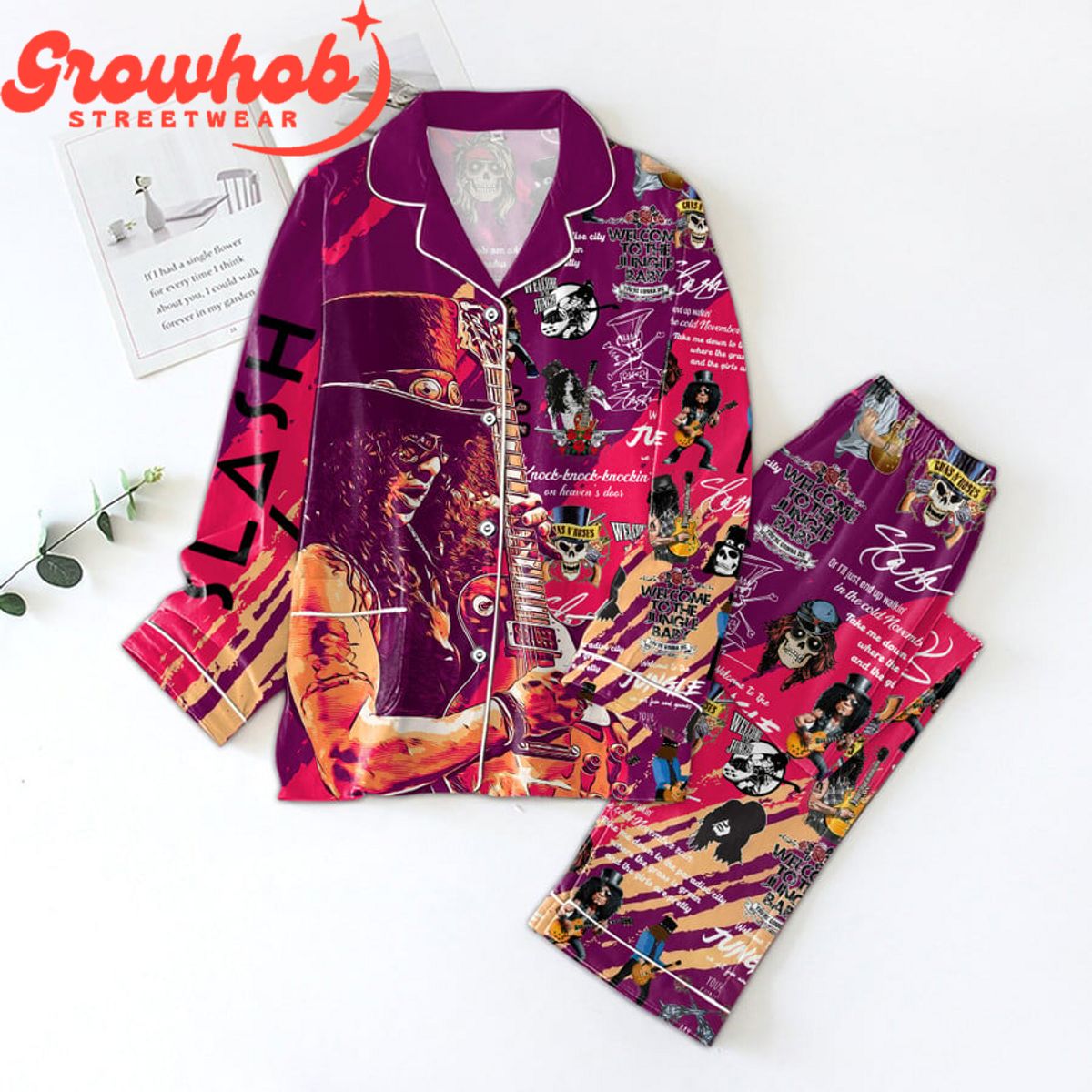 Slash Rock Fan Polyester Pajama Set