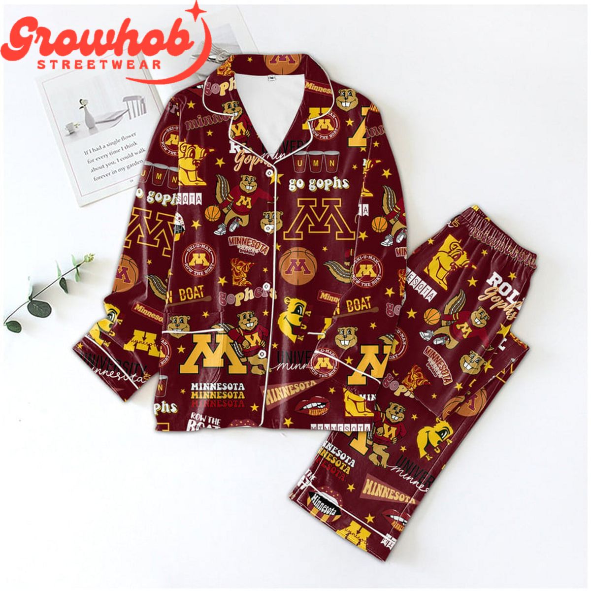 Minnesota Golden Gophers Fan Love Polyester Pajama Set