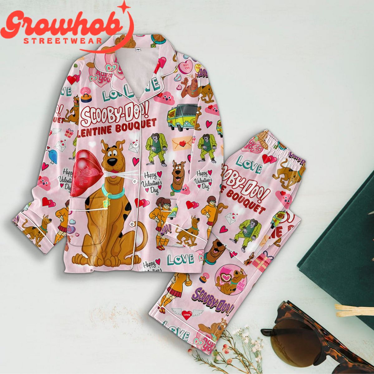 Scooby-Doo Valentine Bouquet Polyester Pajama Set
