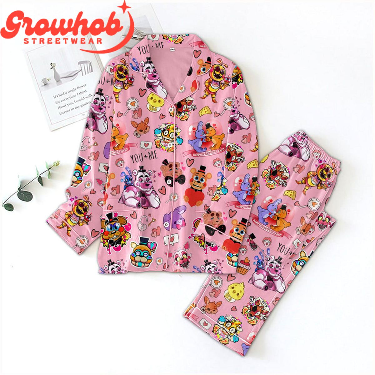 Five Night At Freddy?S Valentine Polyester Pajama Set