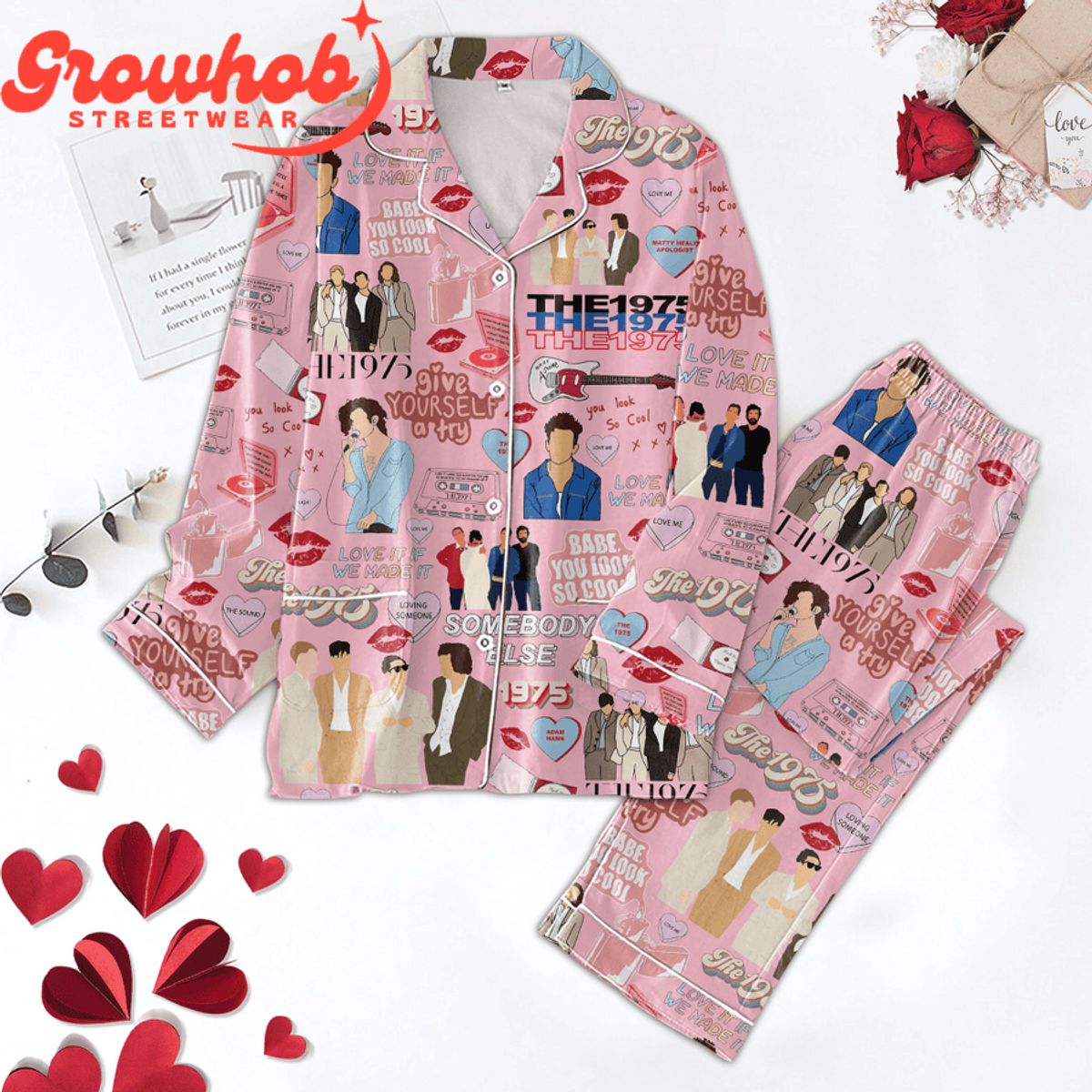 The 1975 Band Valentine Couple Polyester Pajama Set
