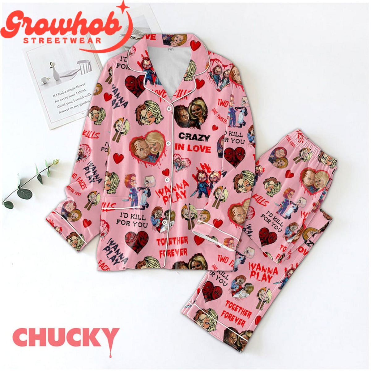 Chucky Valentine Polyester Pajama Set