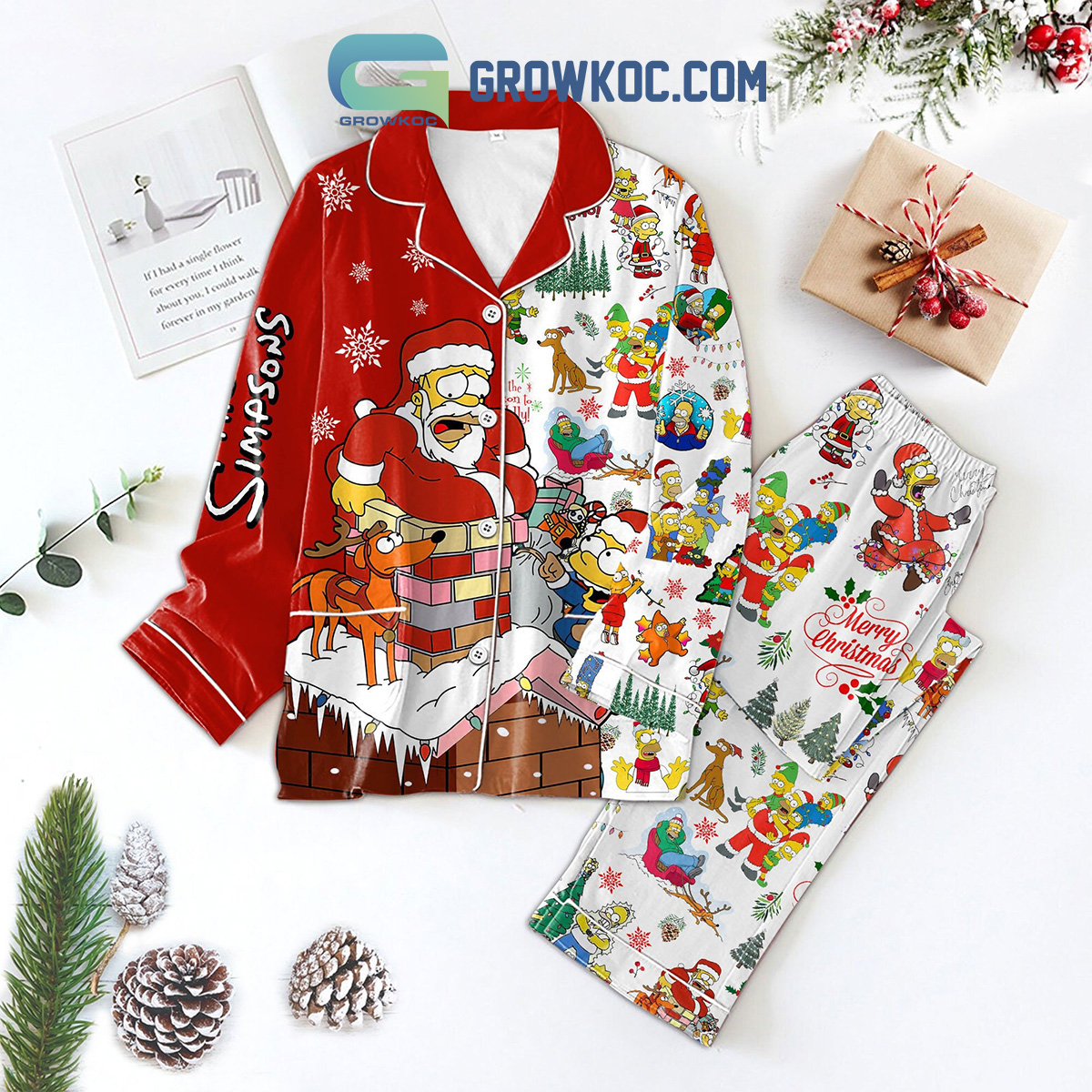 The Simpsons Happy Holidays Merry X Mas Pajama Set
