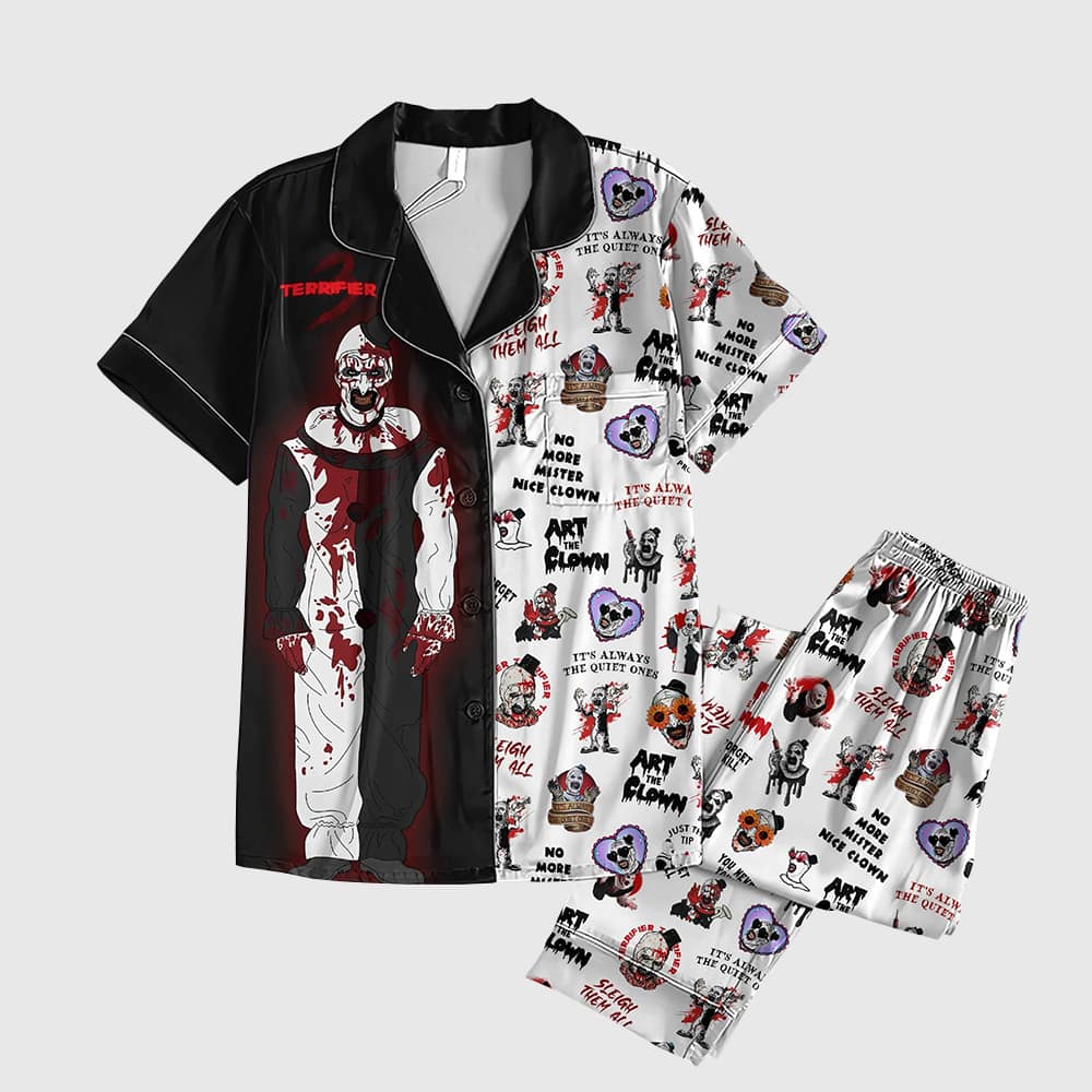 Terrifier 3 Art The Clown Sleigh Them All Pajama Set