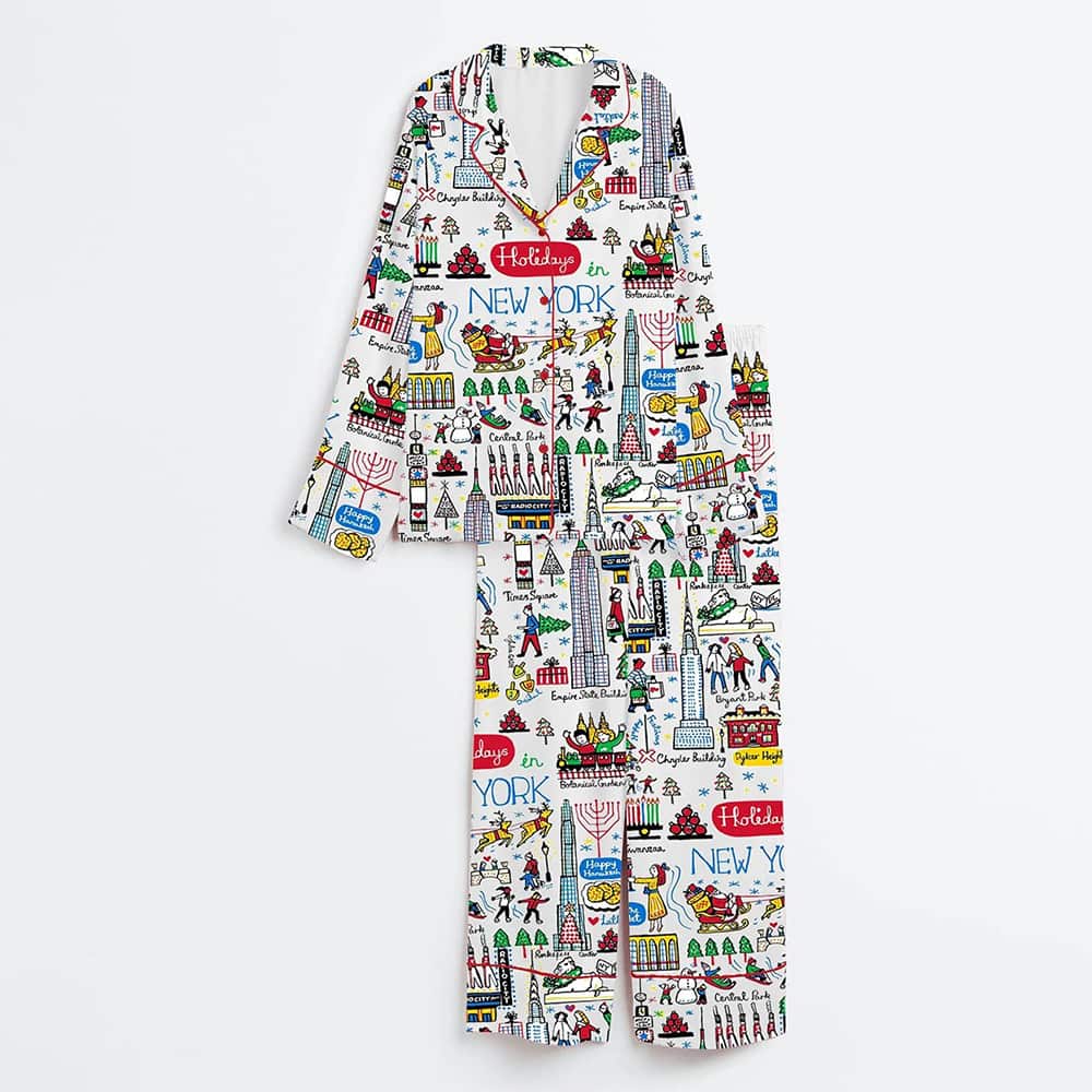Holidays In New York Satin Pajama Set