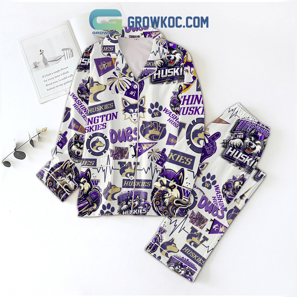 Washington Huskies Dubs Champs Polyester Pajama Set